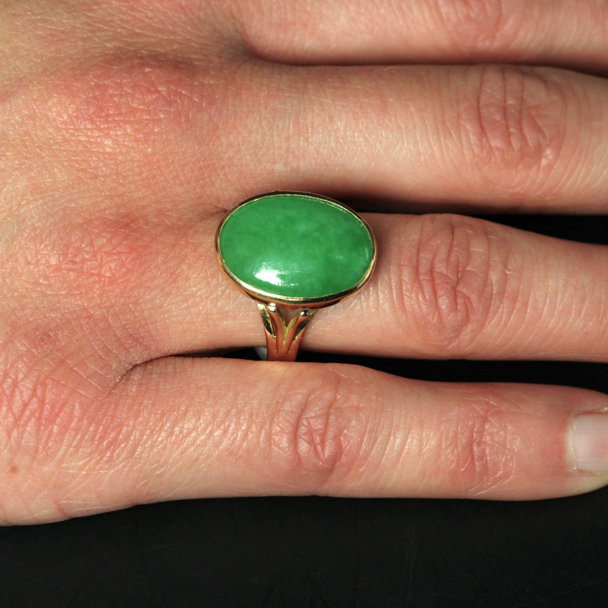Vintage Jade Ring In Gold-photo-6