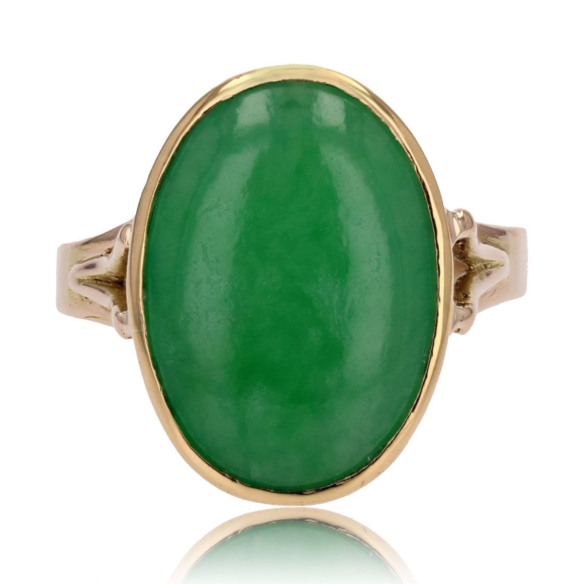 Vintage Jade Ring In Gold