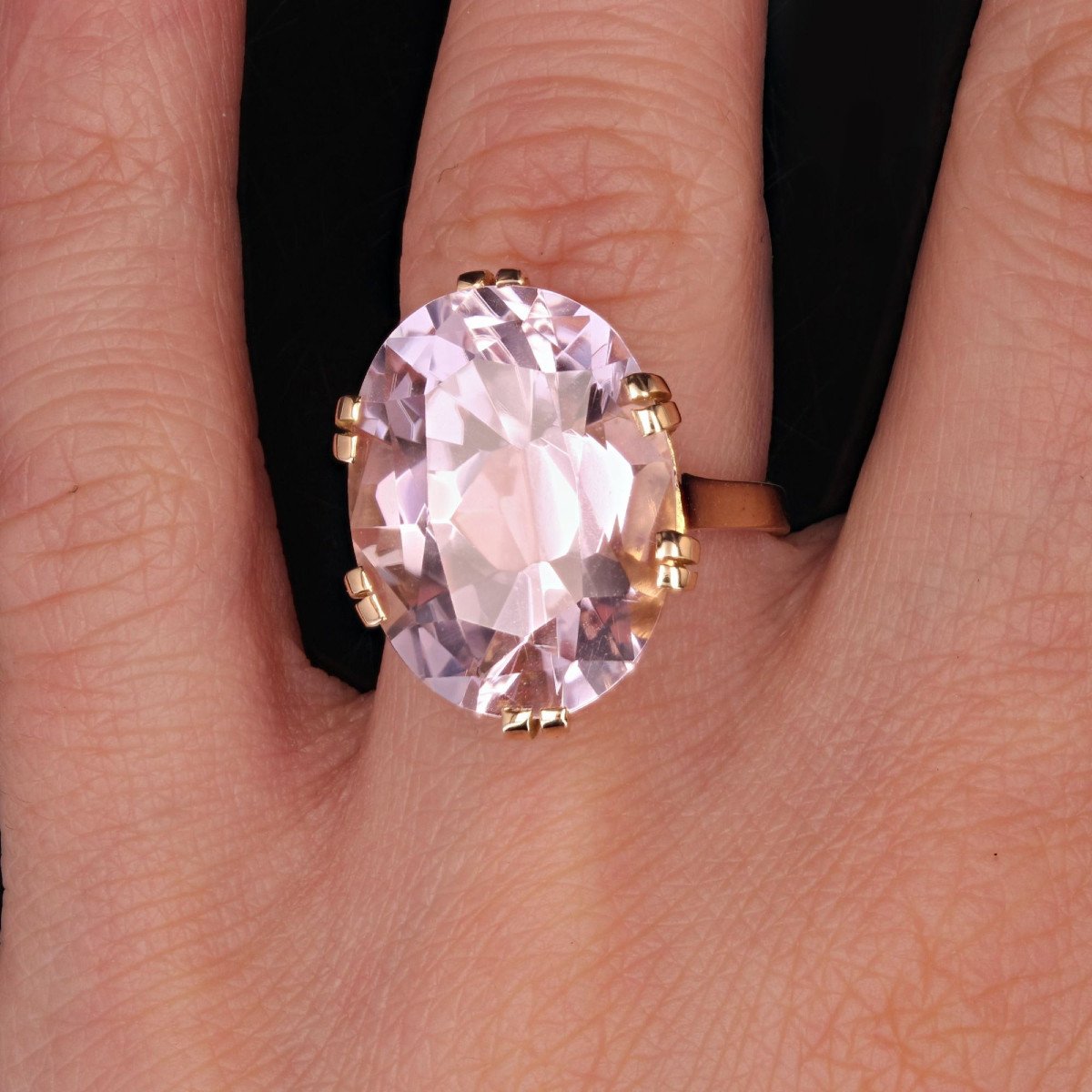 Vintage Kunzite Ring In Gold-photo-2