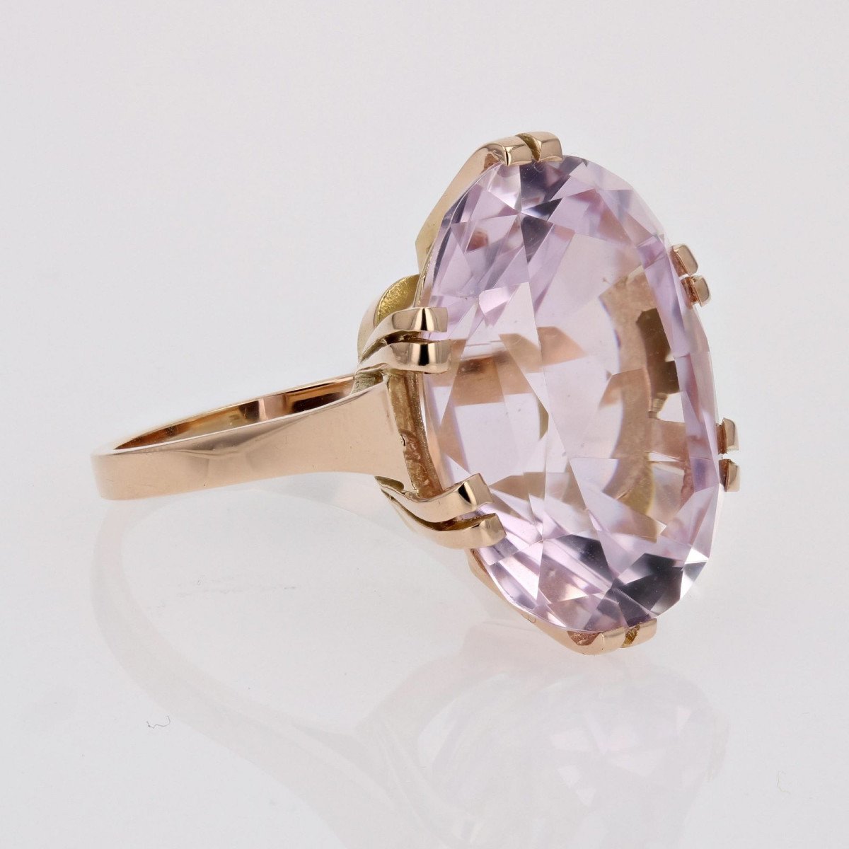 Vintage Kunzite Ring In Gold-photo-6