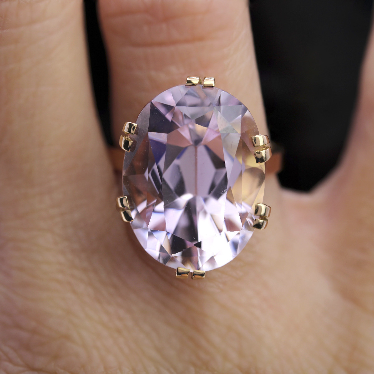 Vintage Kunzite Ring In Gold-photo-2