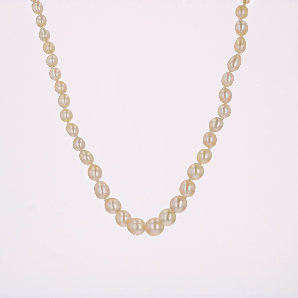 Fine Baroque Pearl Necklace And Its Diamond Clasp-photo-2