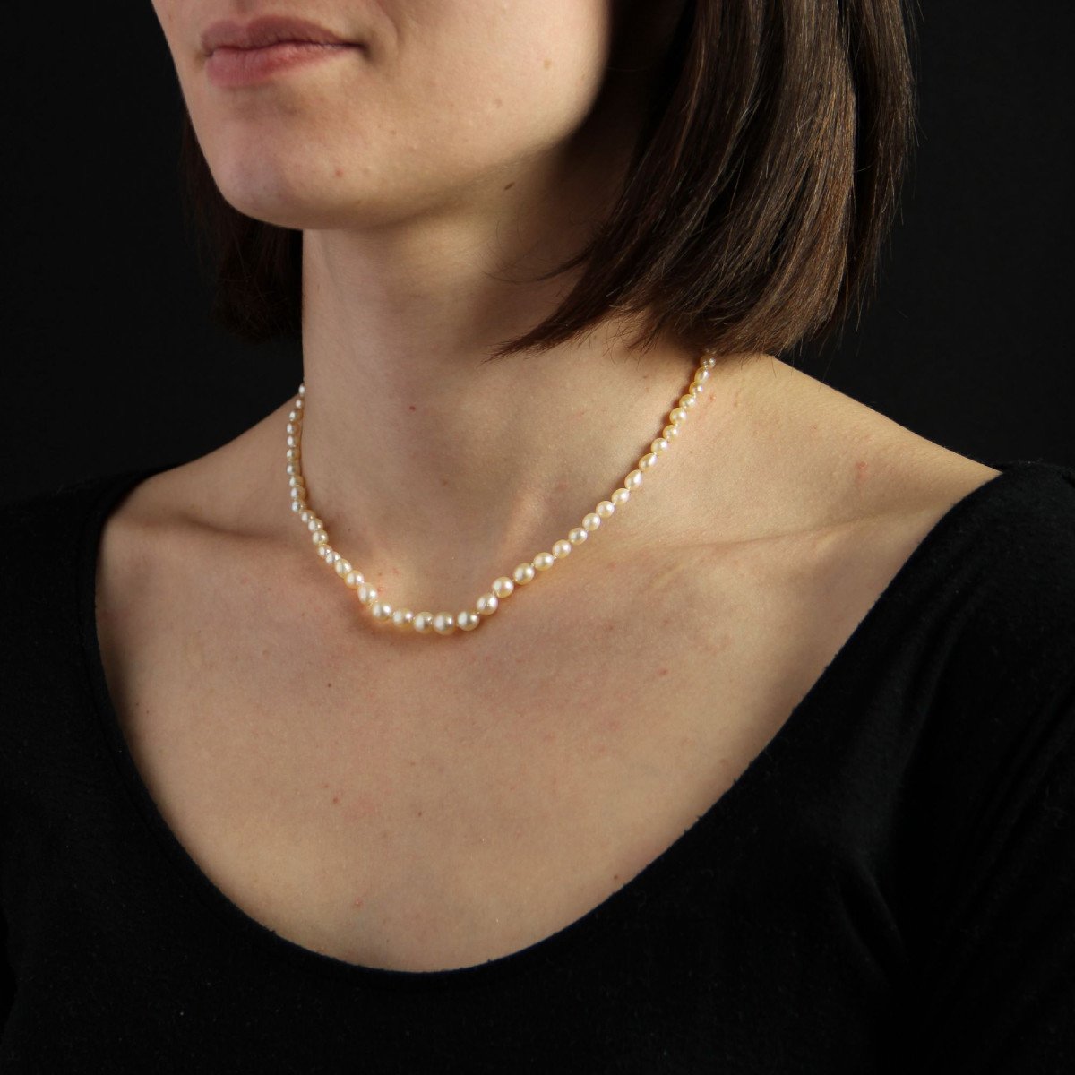 Fine Baroque Pearl Necklace And Its Diamond Clasp-photo-5
