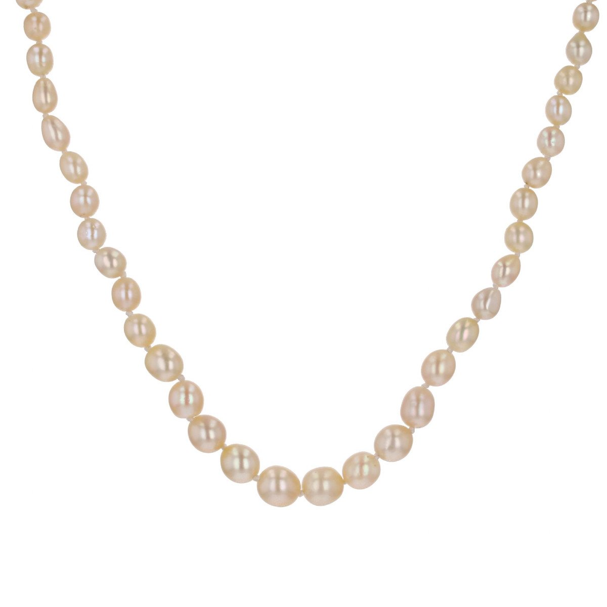 Fine Baroque Pearl Necklace And Its Diamond Clasp