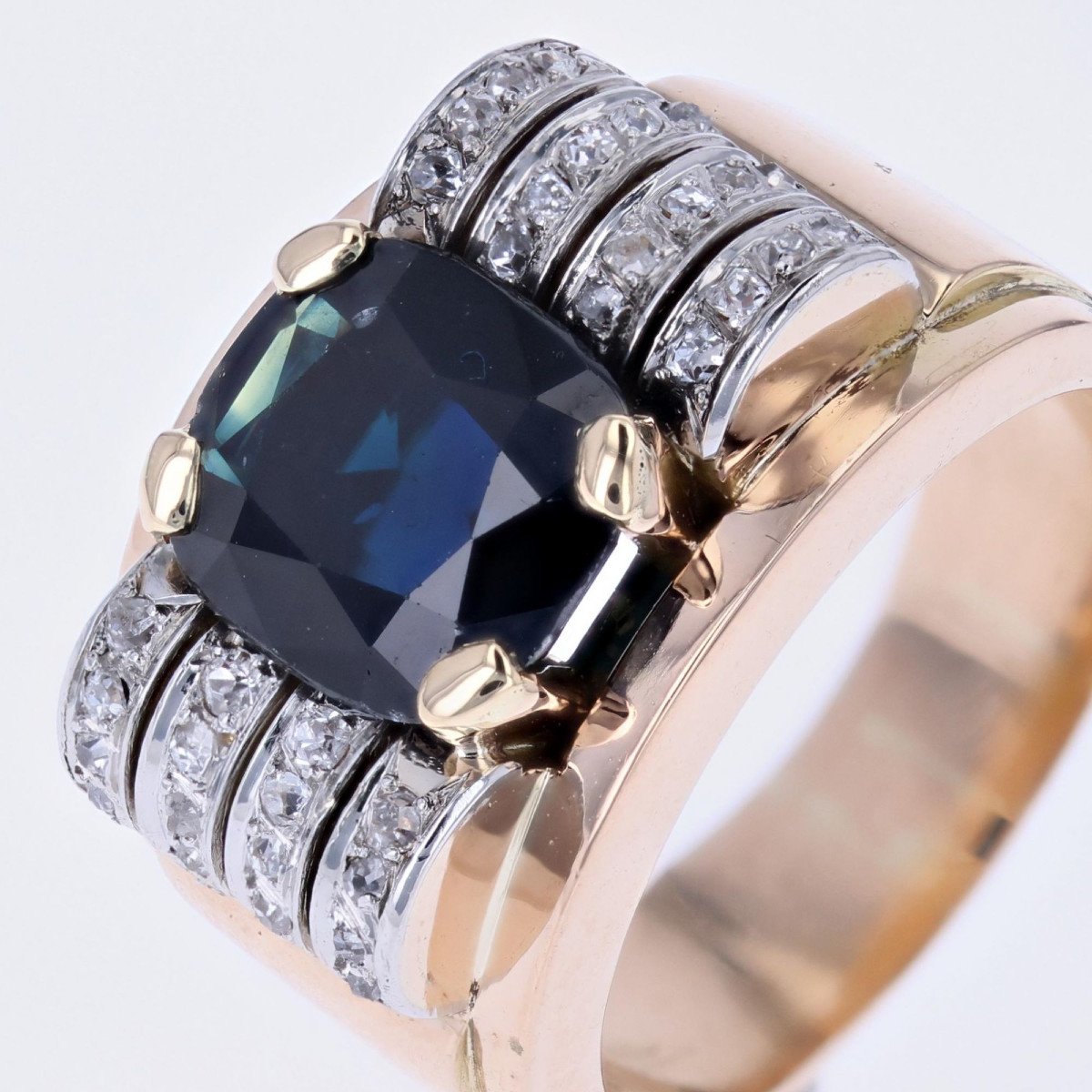 Bague Tank Saphir Et Diamants-photo-6