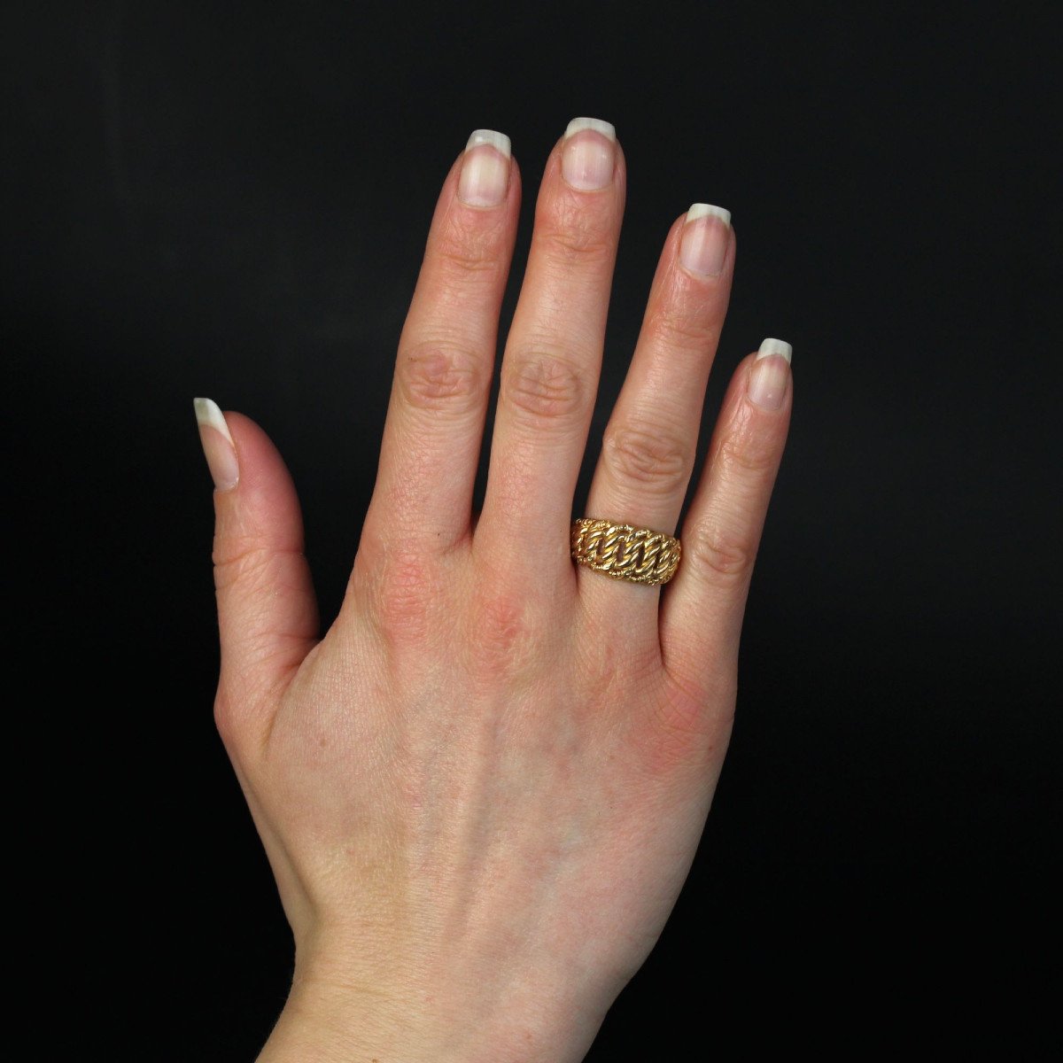 Yellow Gold Curb Ring-photo-2