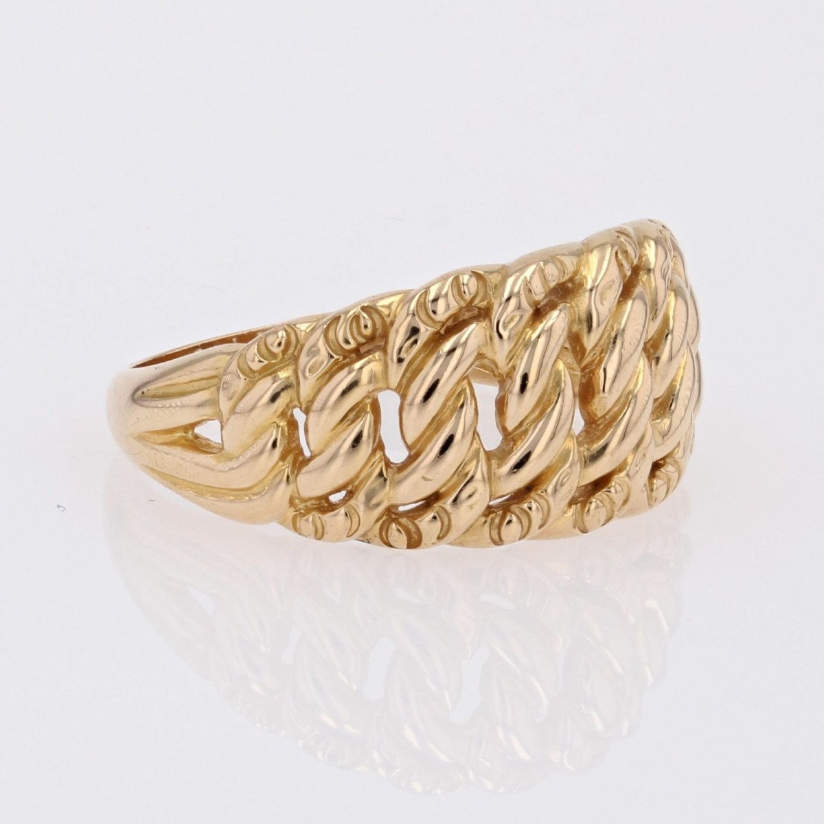 Yellow Gold Curb Ring-photo-4