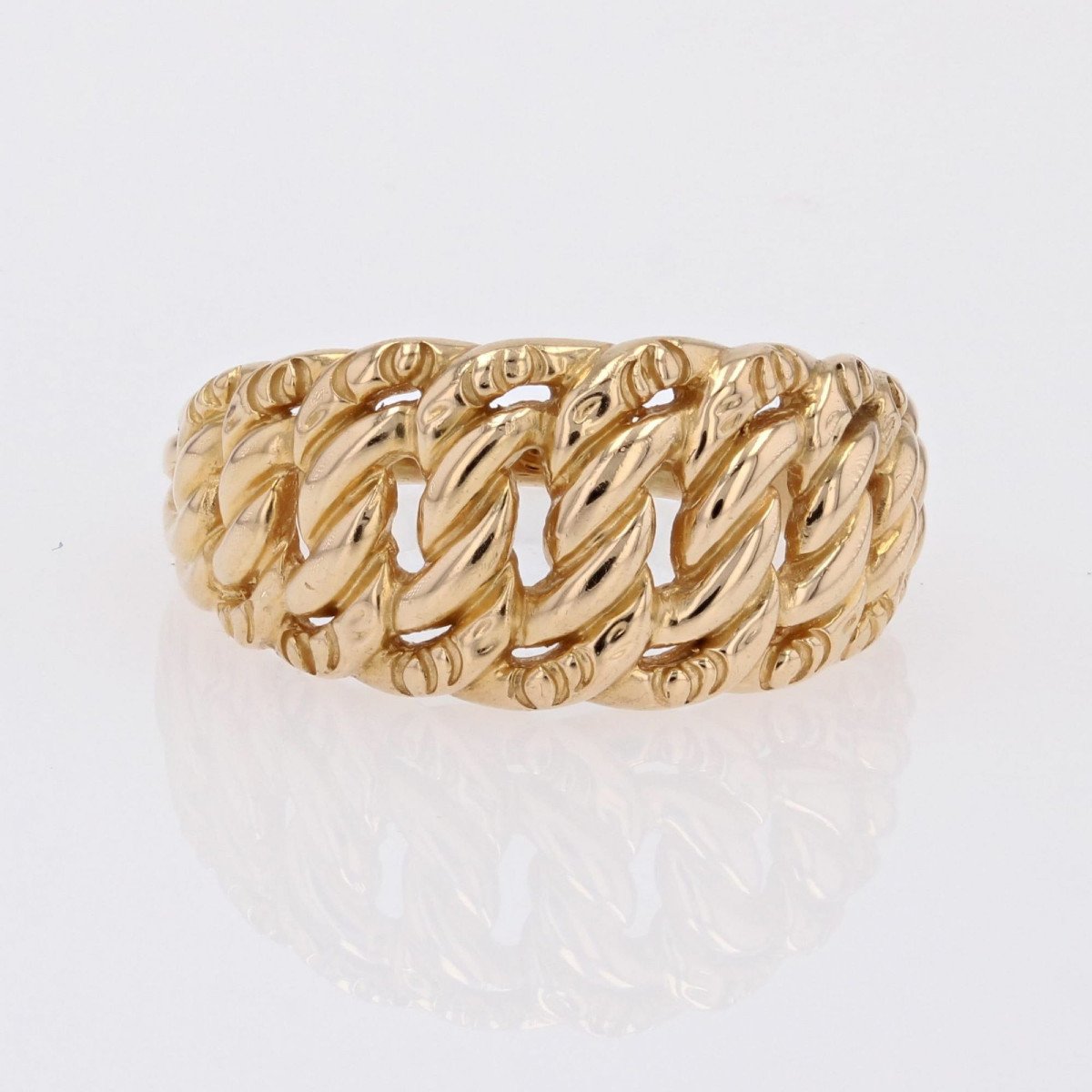Yellow Gold Curb Ring-photo-2
