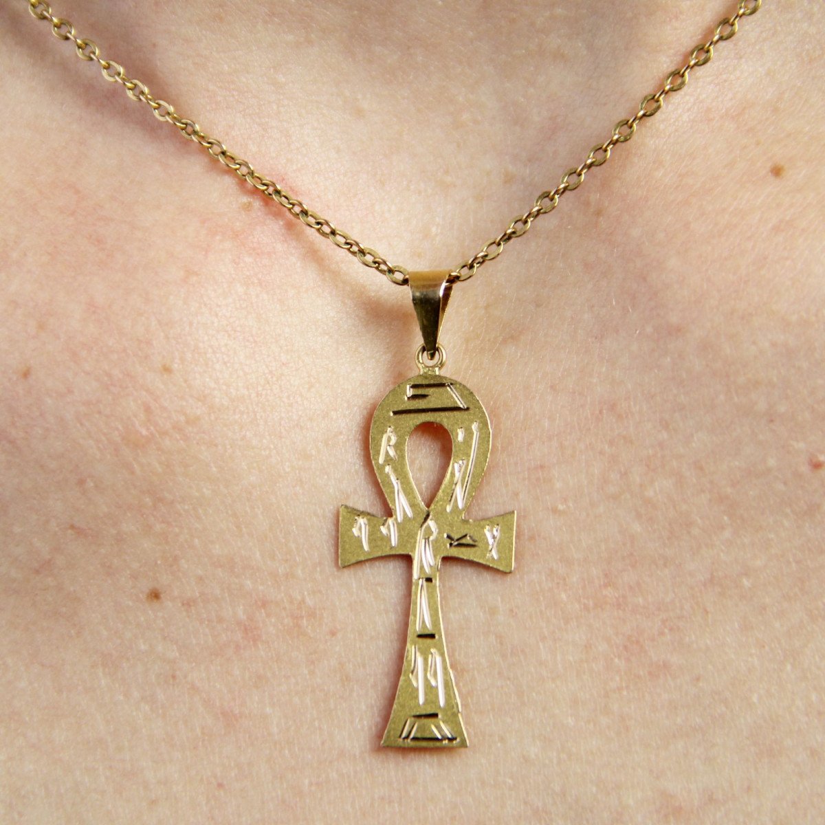 Egyptian Cross Pendant In Yellow Gold-photo-2
