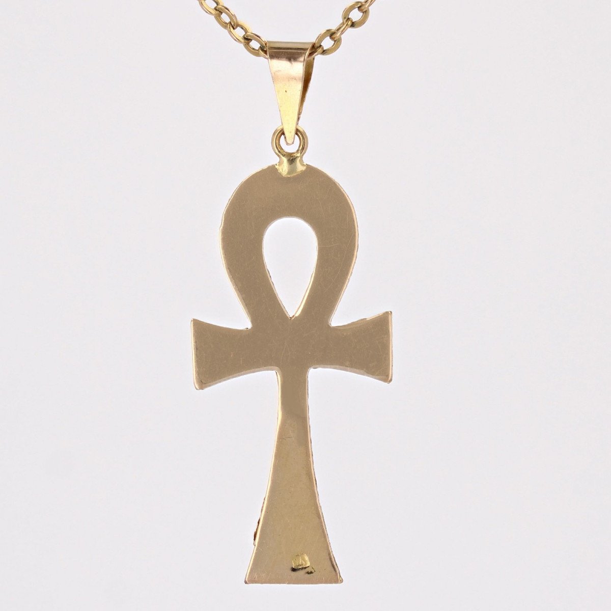 Egyptian Cross Pendant In Yellow Gold-photo-3