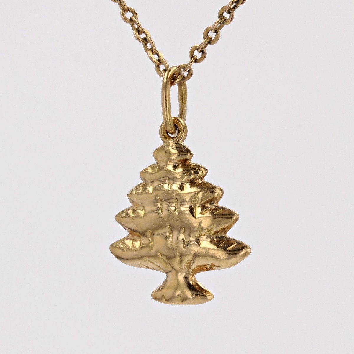 Yellow Gold Fir Pendant-photo-4