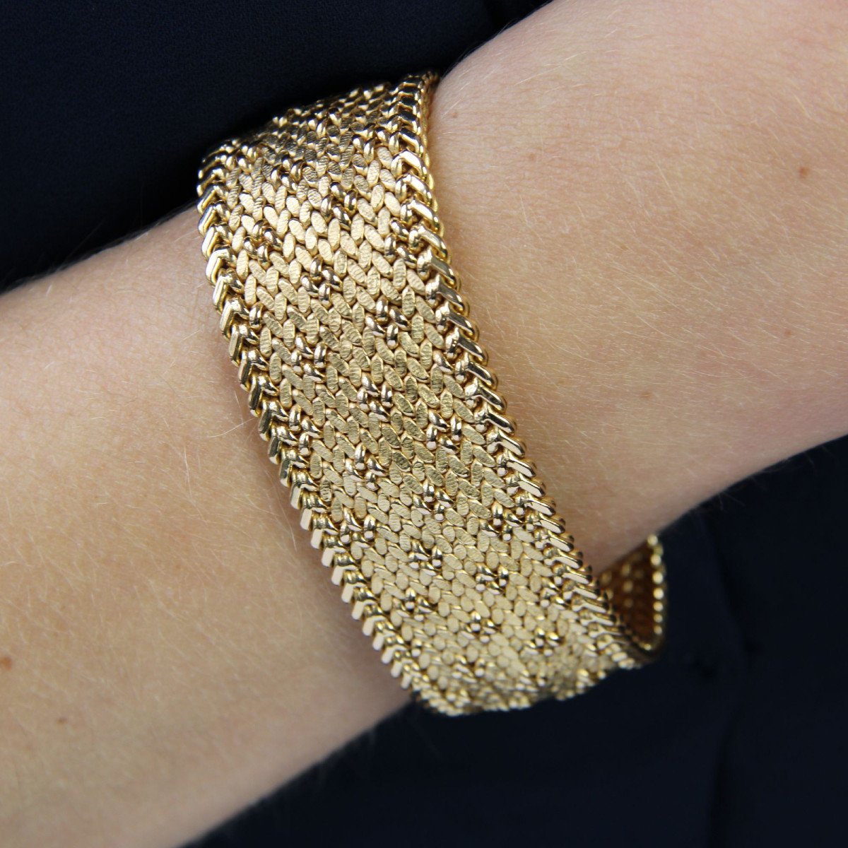 Bracelet Or Jaune Maille Polonaise-photo-2