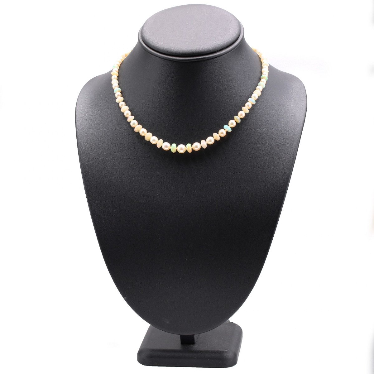 Cultured Pearl And Faceted Opal Bead Necklace-photo-1
