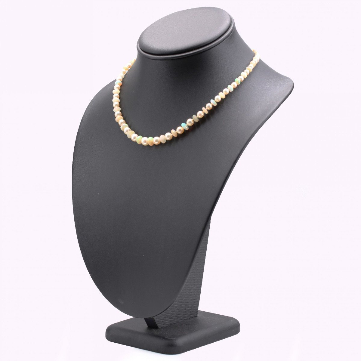 Collier Perles De Culture Et Perles d'Opales Facetté-photo-4