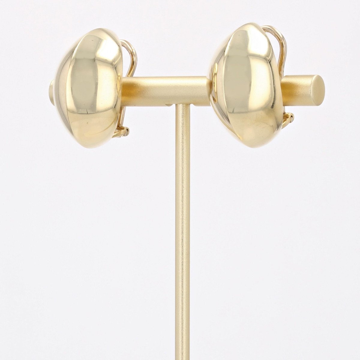 Domed Yellow Gold Earrings-photo-2