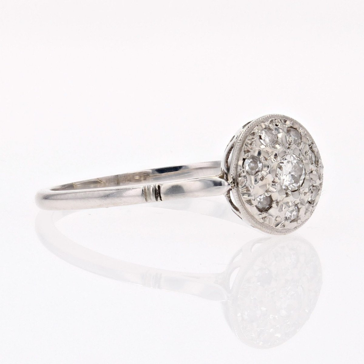 Bague Ancienne Pavage De Diamants-photo-4