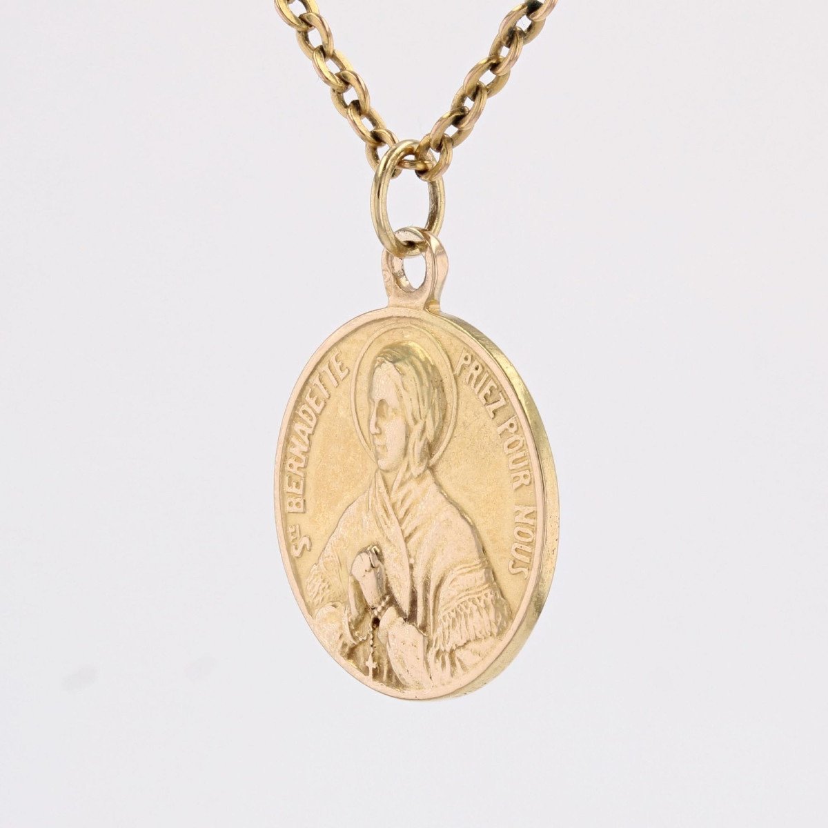 Médaille Sainte Bernadette Or Jaune-photo-4