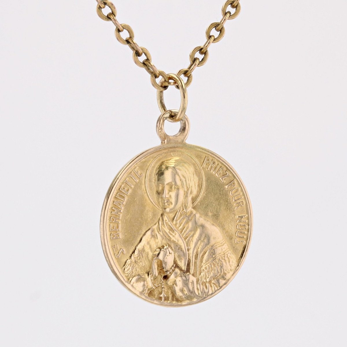 Médaille Sainte Bernadette Or Jaune-photo-1