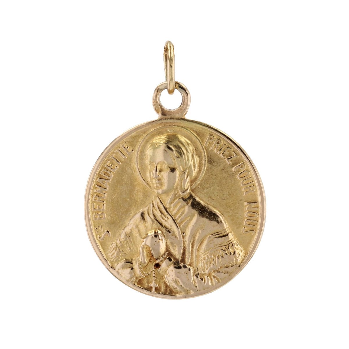 Médaille Sainte Bernadette Or Jaune