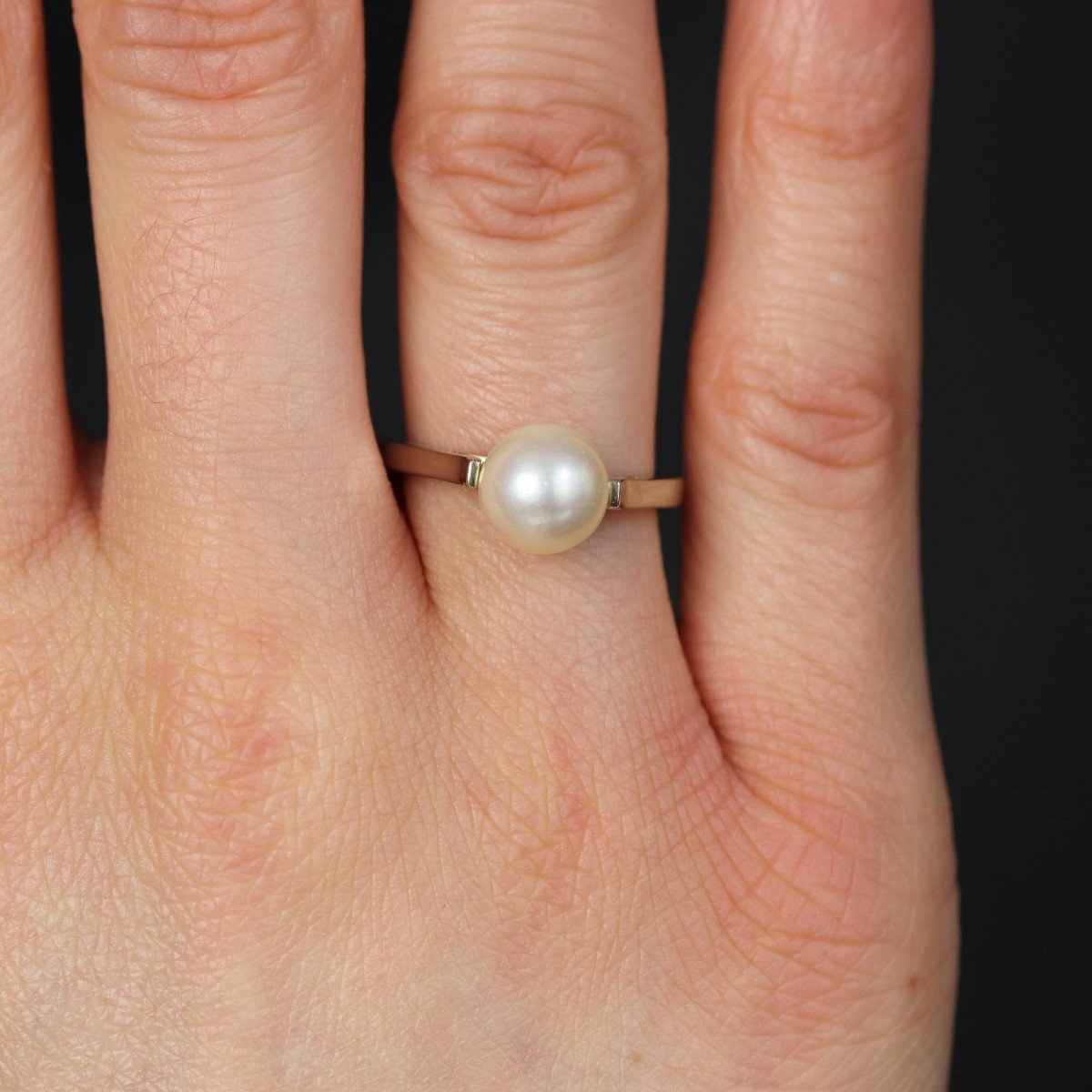 Solitaire Or Blanc Perle De Culture-photo-1