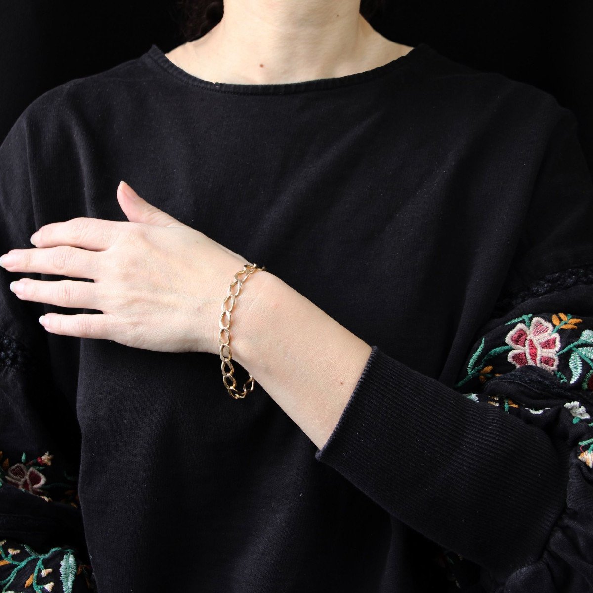 Rose Gold Curb Bracelet-photo-2