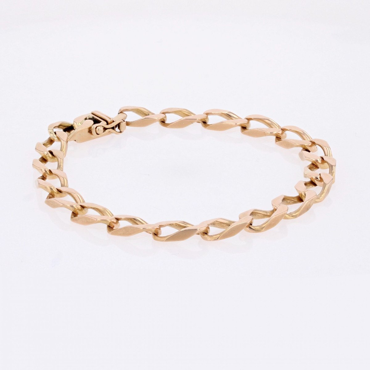 Rose Gold Curb Bracelet-photo-4
