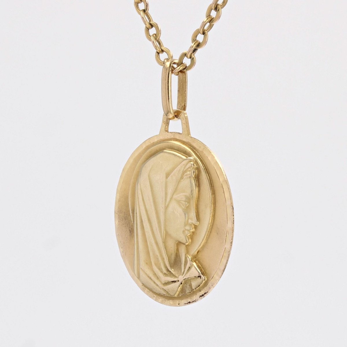 Virgin Mary Medal Yellow Gold-photo-4