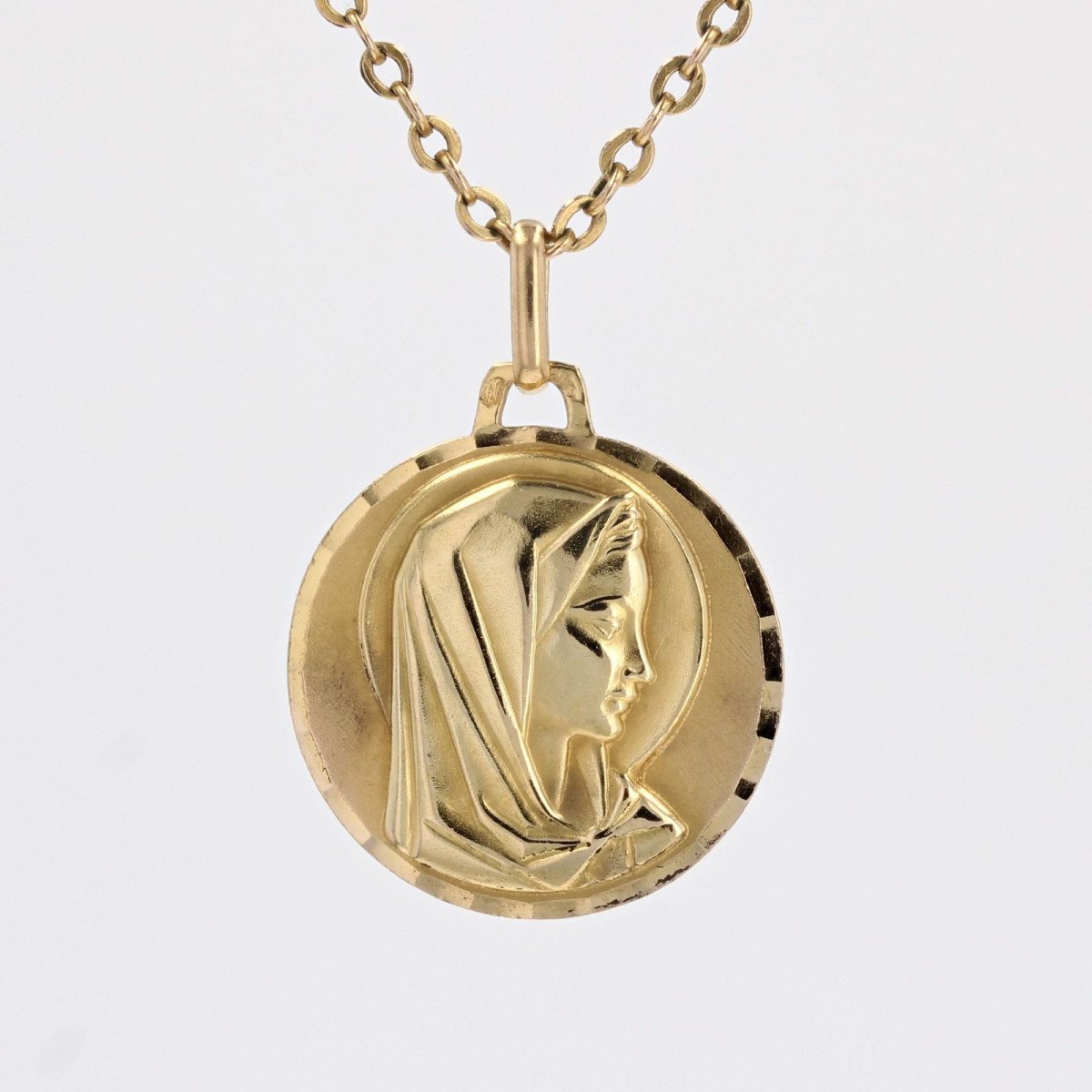 Virgin Mary Medal Yellow Gold-photo-4