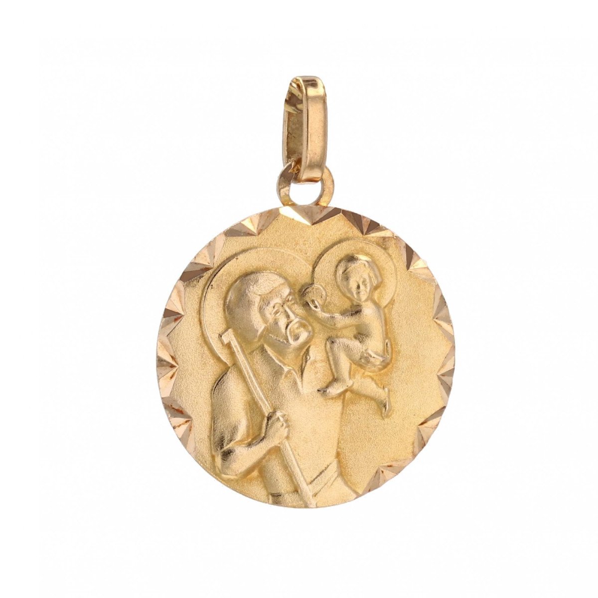 Médaille Ronde Saint Christophe Or Jaune