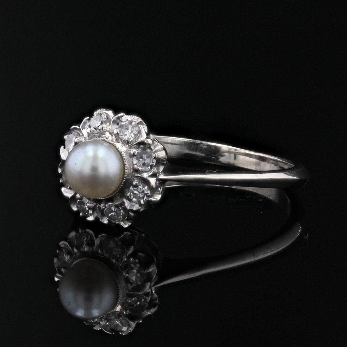 Marguerite Pearl And Diamond Ring-photo-1