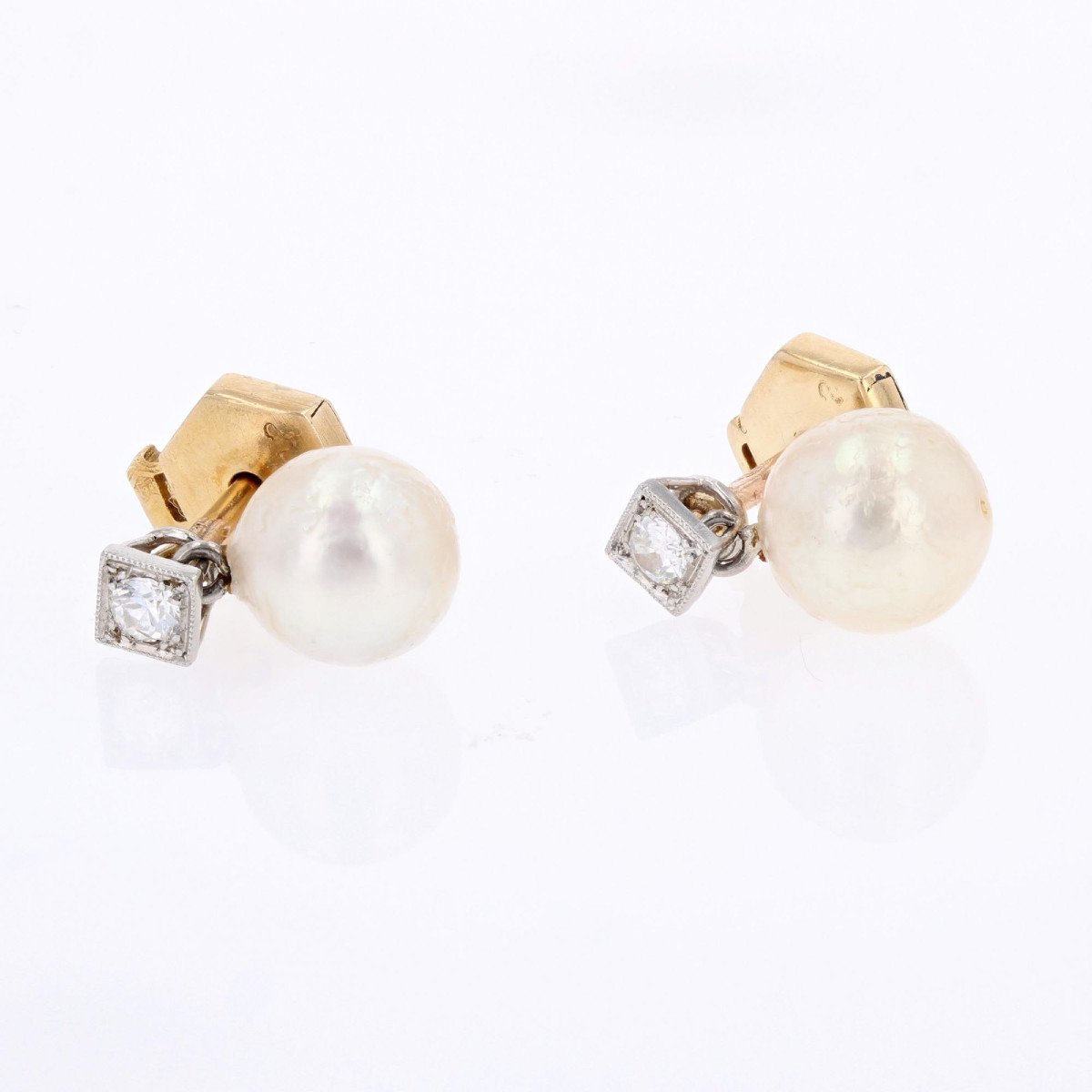 Antique Diamond Pearl Earrings-photo-3