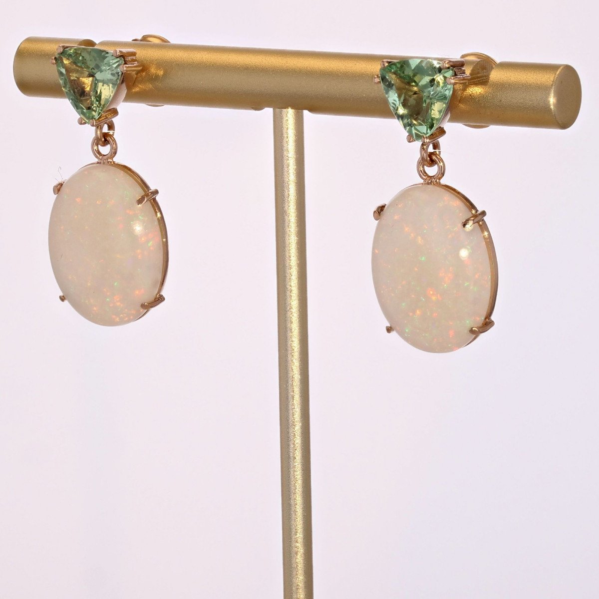 Mint Garnet And Australian Opal Earrings-photo-1