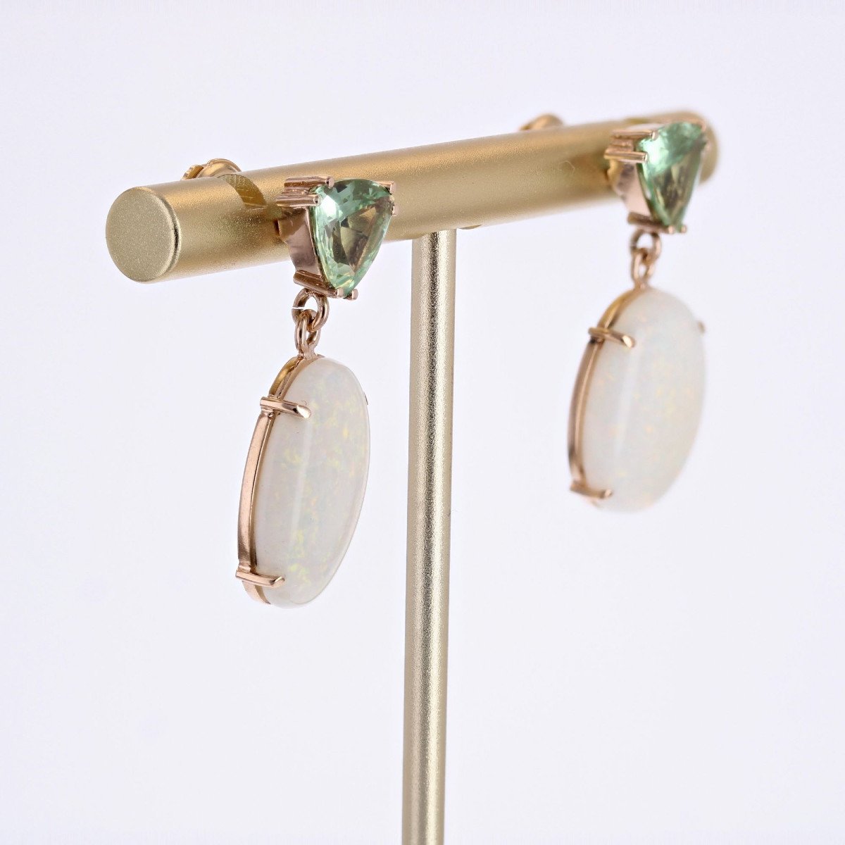 Mint Garnet And Australian Opal Earrings-photo-4