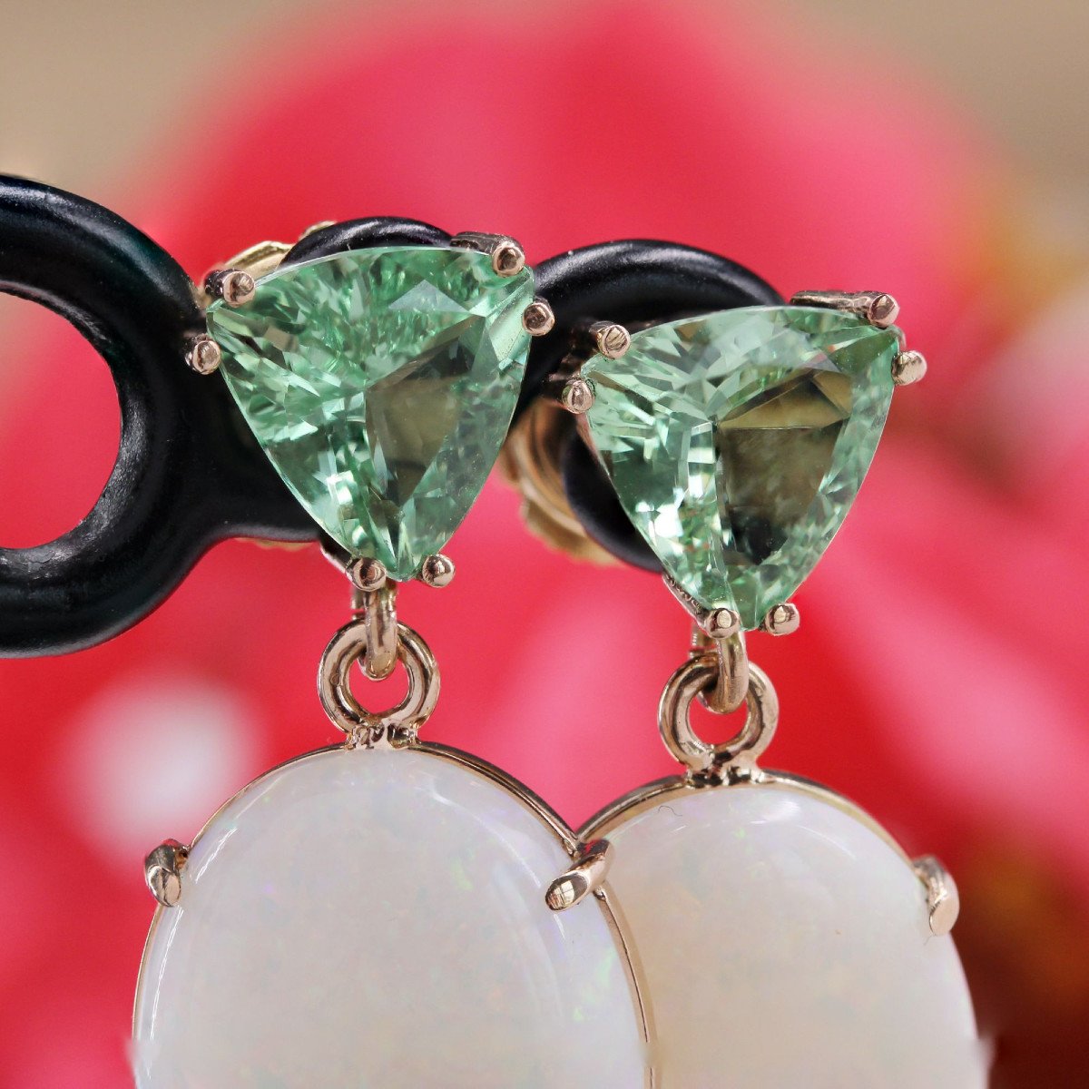 Mint Garnet And Australian Opal Earrings-photo-5