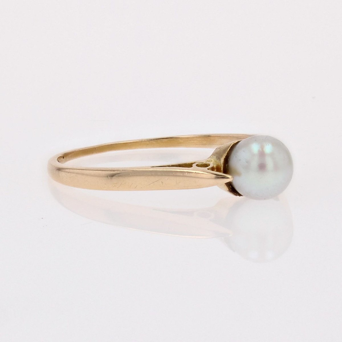 Solitaire Yellow Gold Cultured Pearl-photo-4