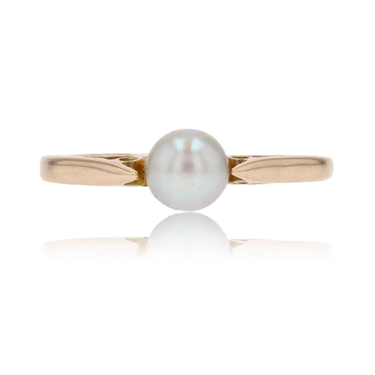Solitaire Yellow Gold Cultured Pearl