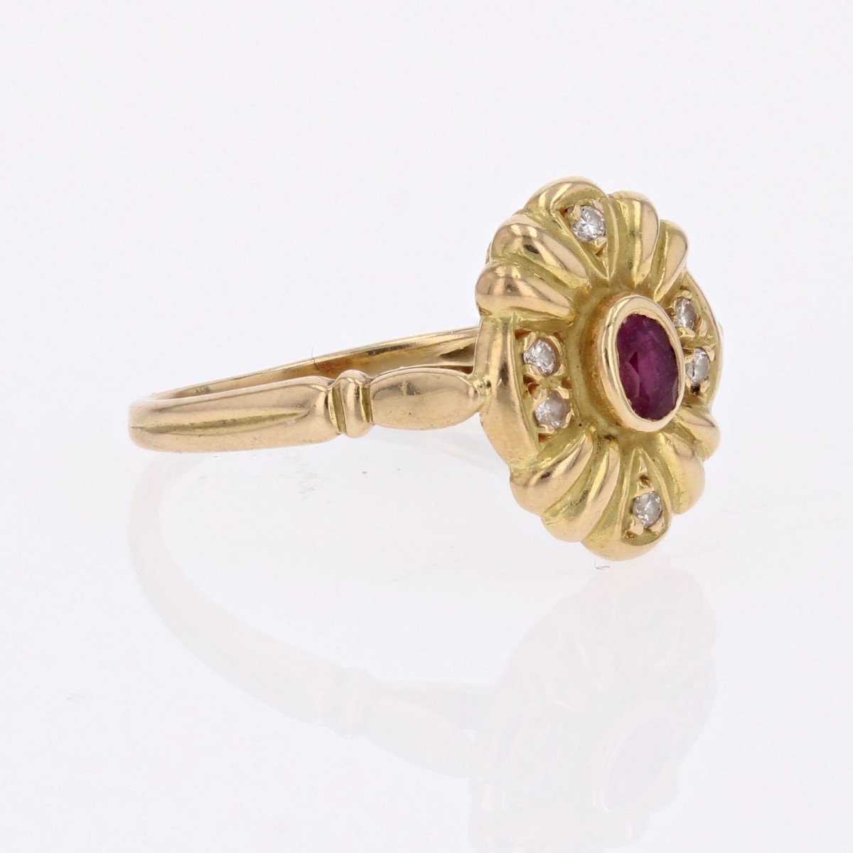 Bague Or Jaune d'Occasion Rubis Diamants-photo-4