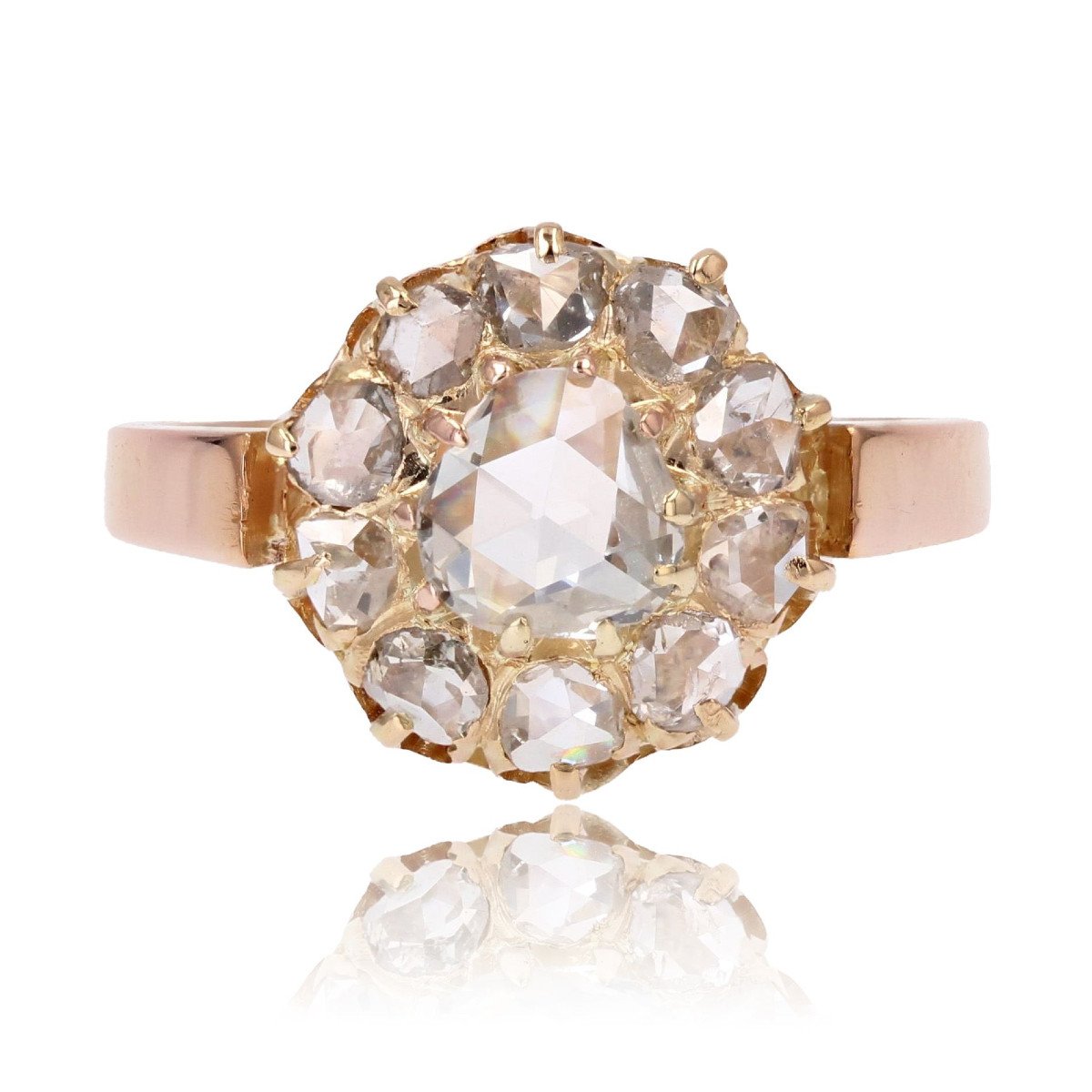 Antique Rose Cut Diamond Marguerite Ring