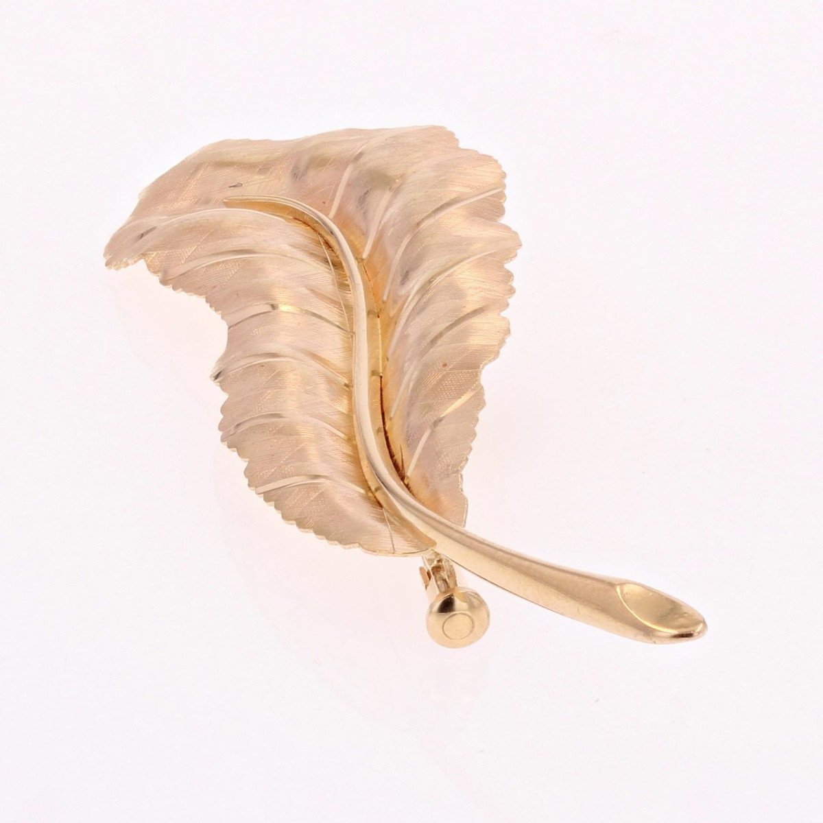 Broche Feuille Or Rose-photo-4