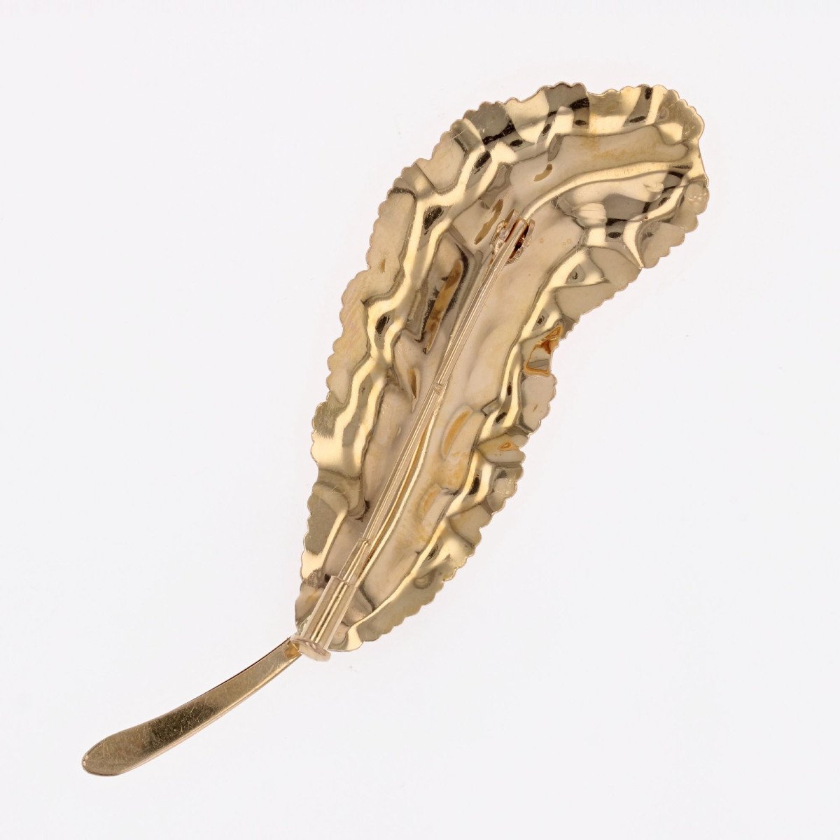 Broche Feuille Or Rose-photo-3