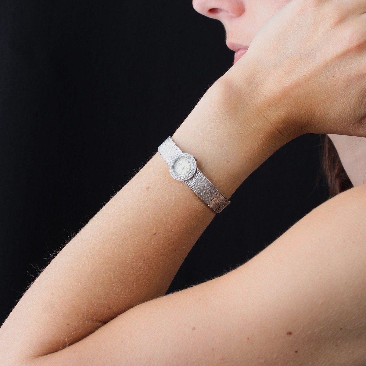 Montre Or Blanc Diamants De Dame Star-photo-2