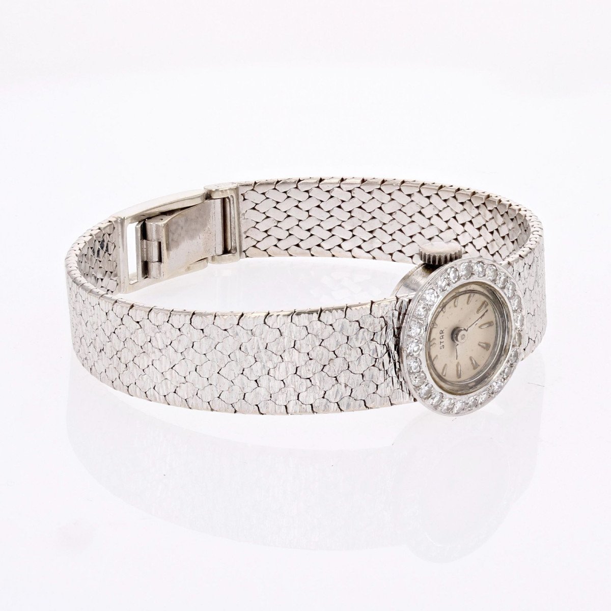 Montre Or Blanc Diamants De Dame Star-photo-1