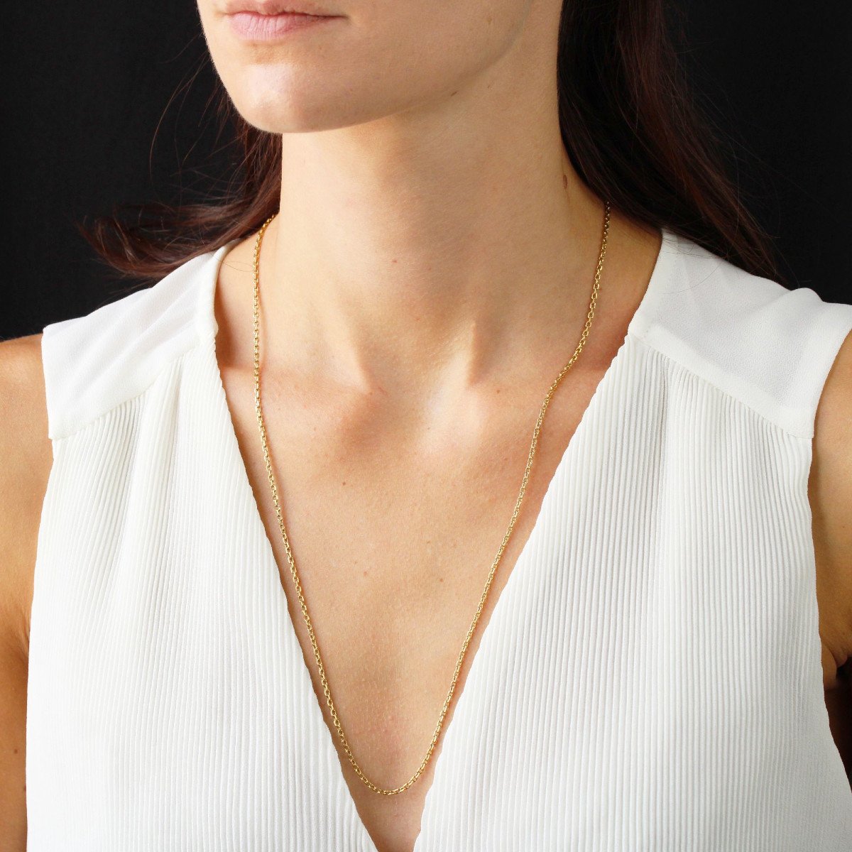 Long Yellow Gold Chain Link-photo-2