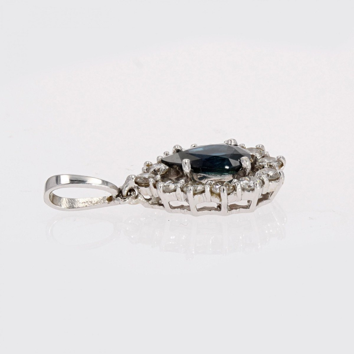 Pendentif Saphir Diamants Goutte-photo-4