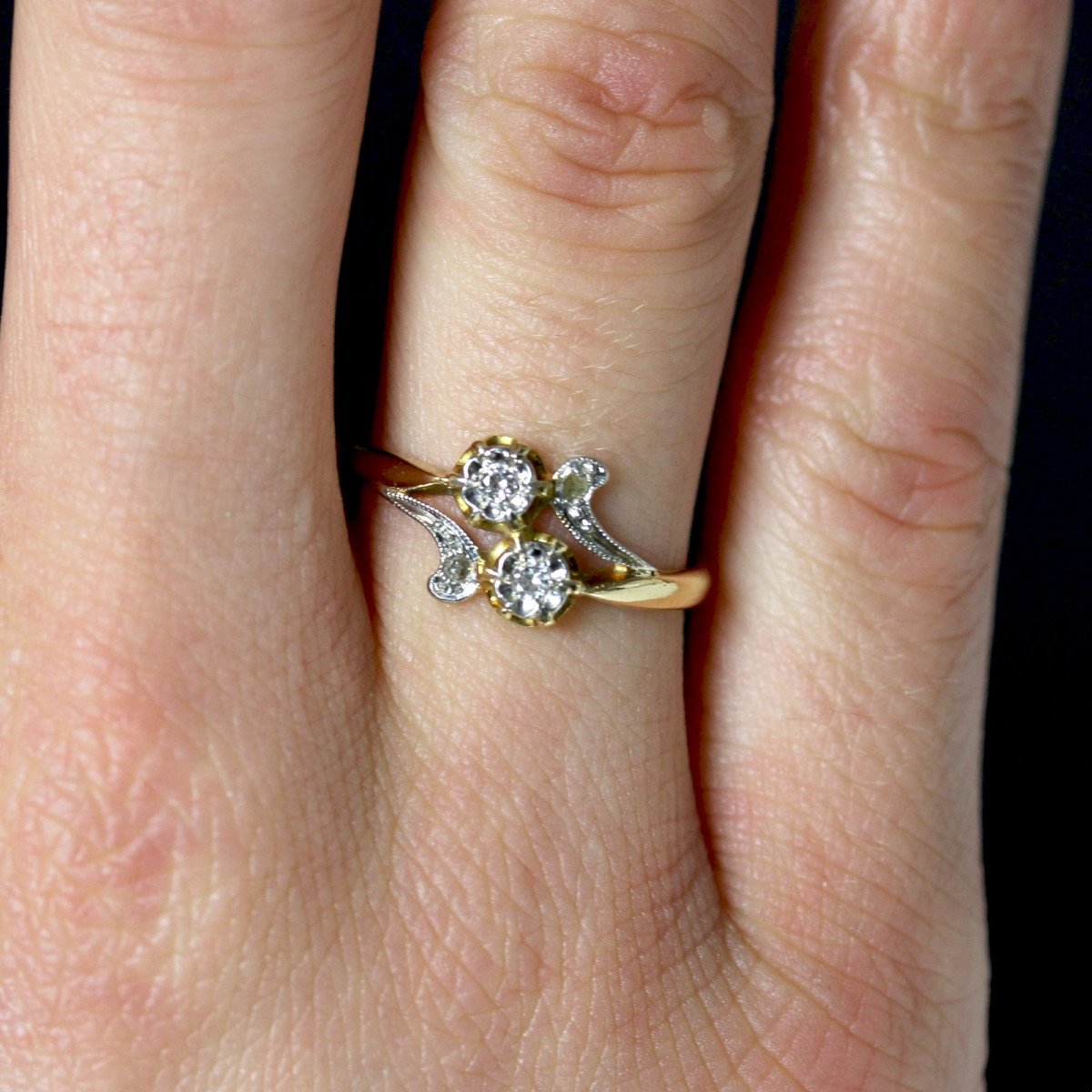 Antique Diamond Ring You And Me-photo-2