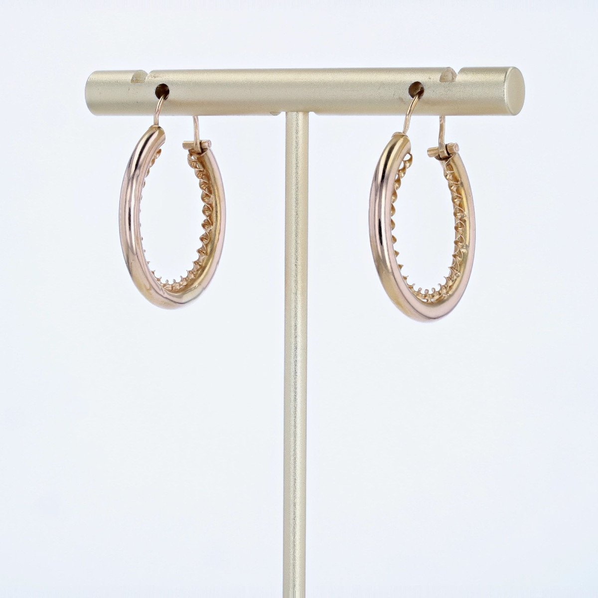 Boucles D’oreilles Créoles Or Rose-photo-4