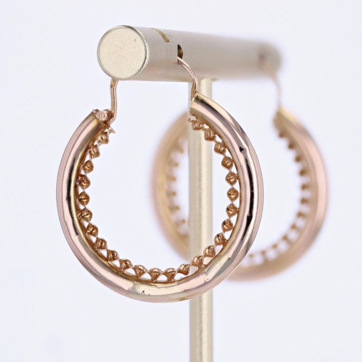 Boucles D’oreilles Créoles Or Rose-photo-2