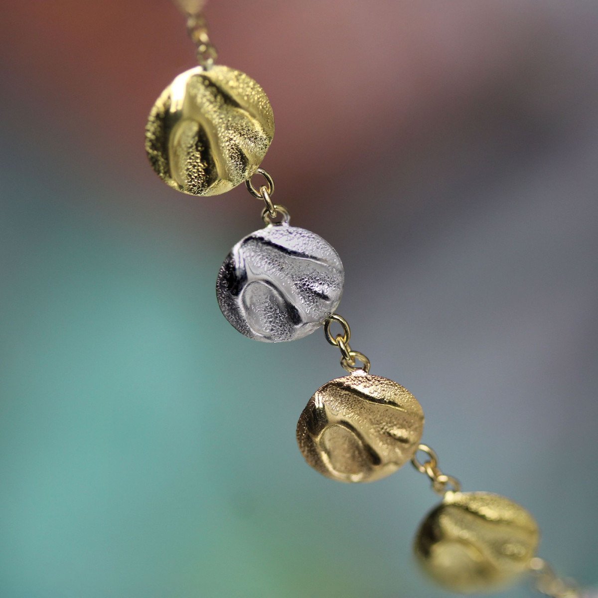 Fine 3 Gold Pastilles Necklace-photo-3