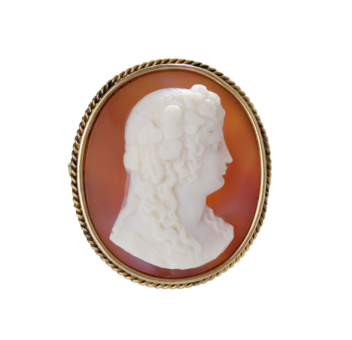 Antique Cameo Brooch On Agate