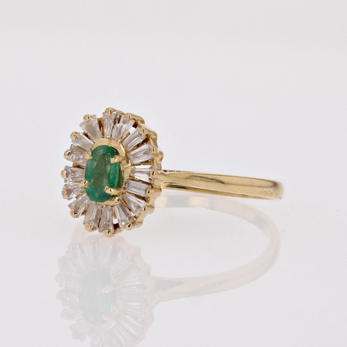Bague Occasion émeraude Et Diamants Trapèze-photo-4